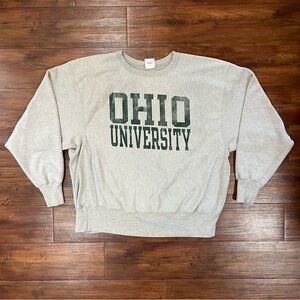 Vintage 00s Ohio University Grey Reverse Weave Size XXL